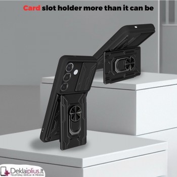 6in1 smūgiams atsparus dėklas su kortelių dėklu - juodas (Samsung Galaxy S26 Plus) 6in1 smūgiams atsparus dėklas su kortelių dėklu - juodas (Samsung Galaxy S26 Plus)
